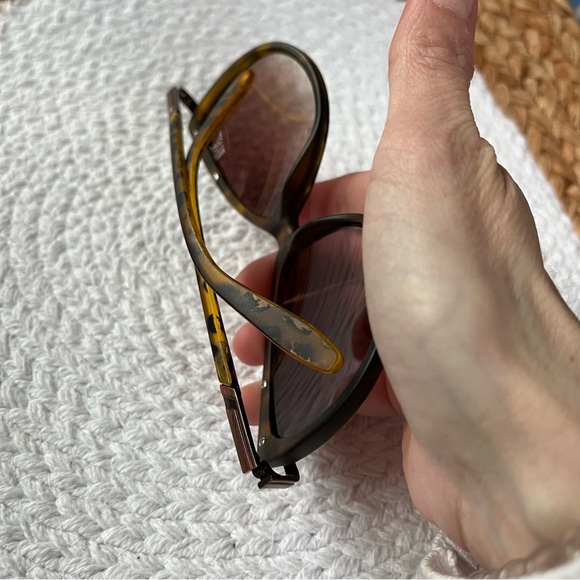 Free People Tortoiseshell Cat Eye Sunglasses Retro Large Rose Gold Metal Plastic - Picture 7 of 12